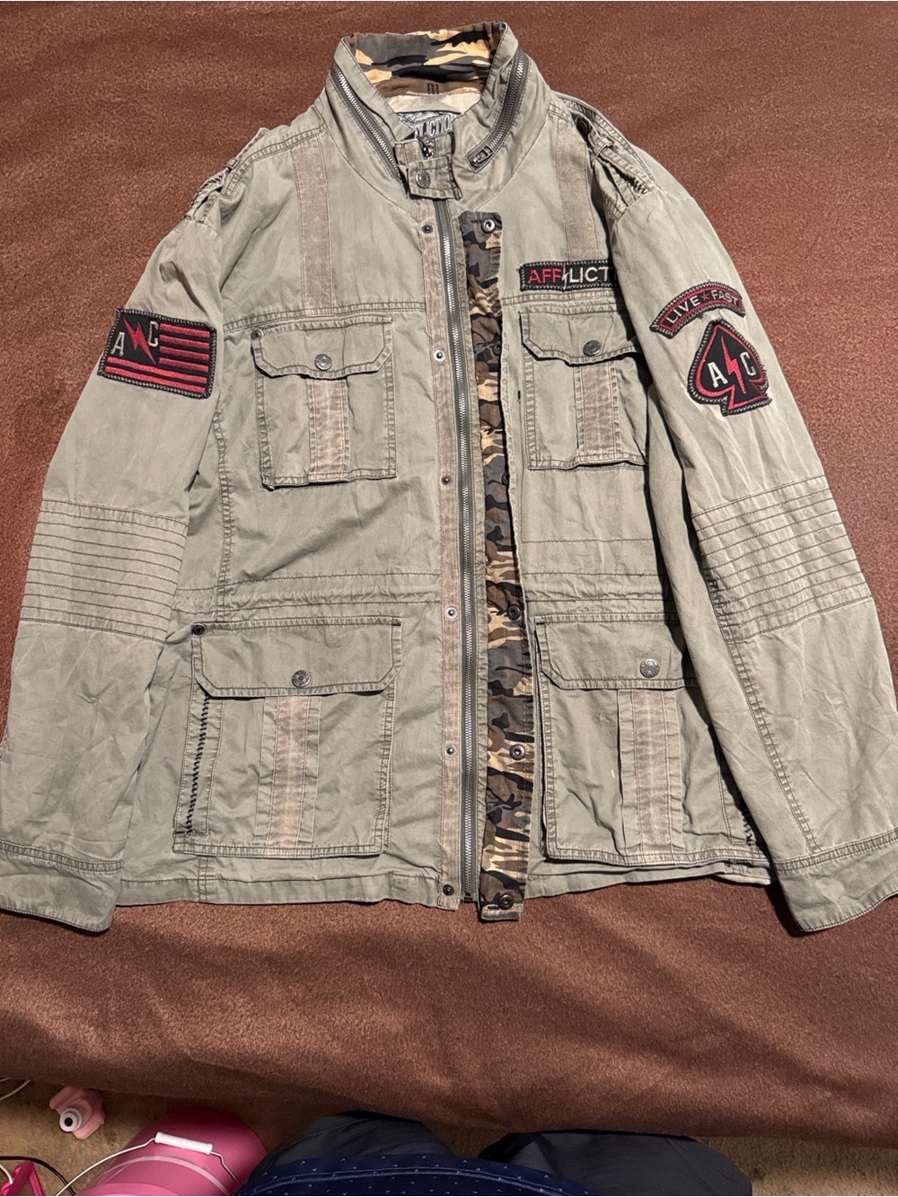 Affliction camo jacket